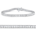 7Ct Emerald Cut Diamond Tennis Bracelet 7" 14k White Gold Size: Medium