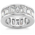 11 1/2Ct Emerald Cut Diamond Eternity Ring Channel Set 14k Gold Lab Grown