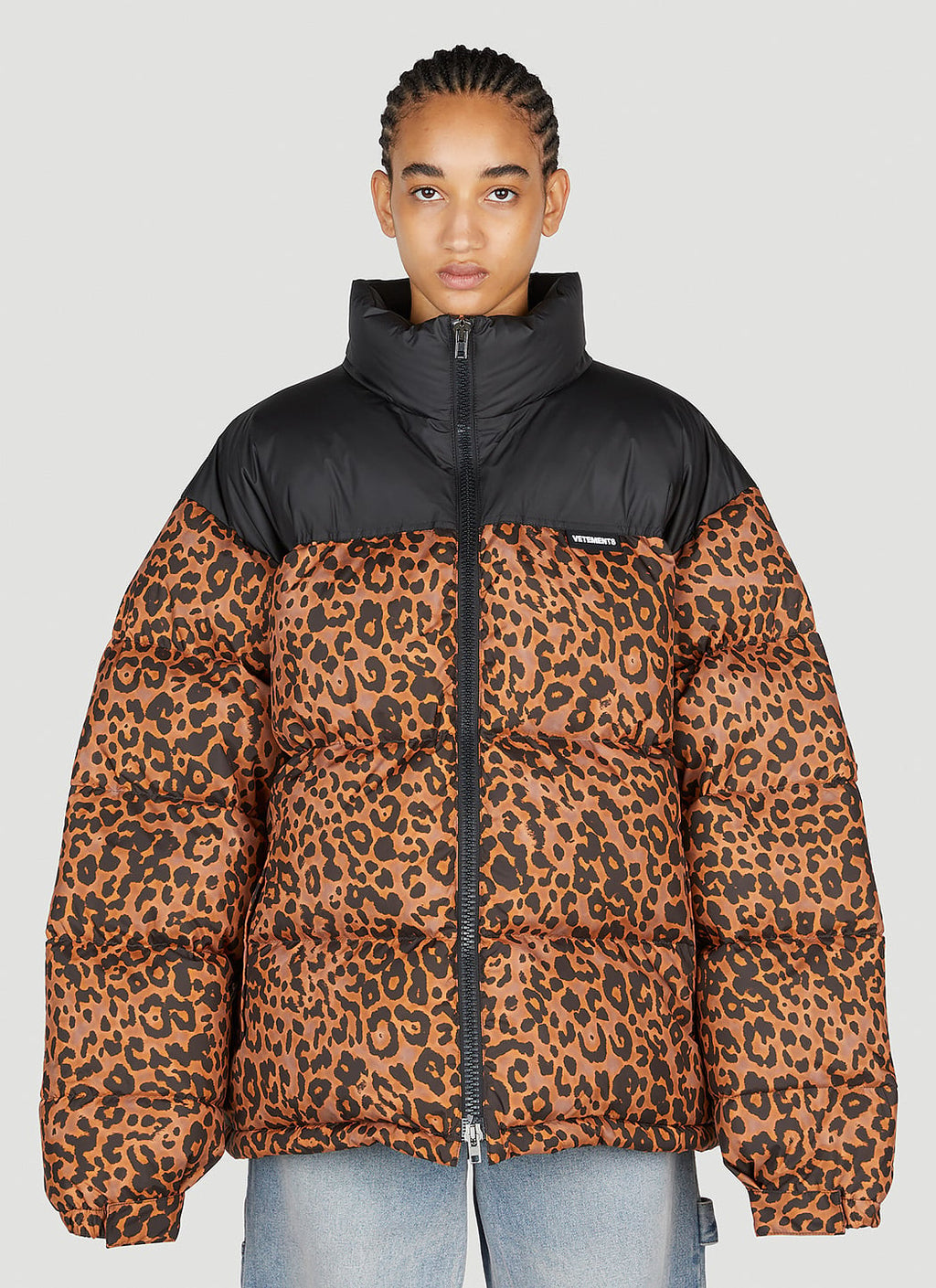 Vetements Women Leopard Print Puffer Jacket