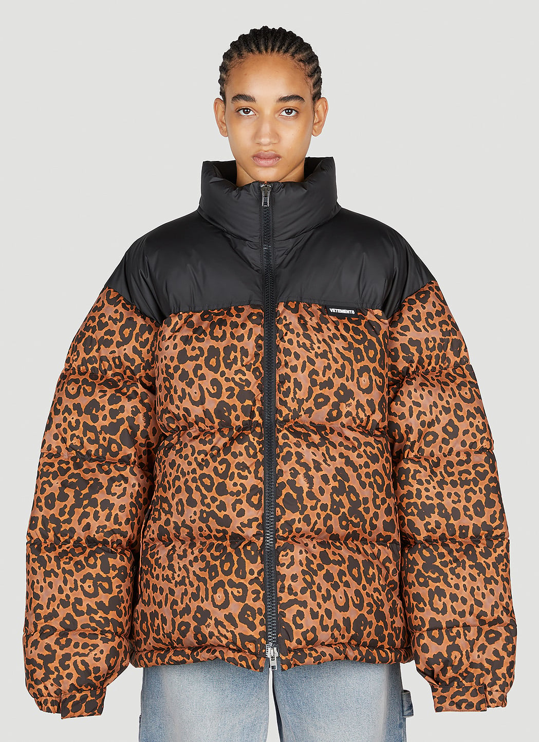 Vetements Women Leopard Print Puffer Jacket
