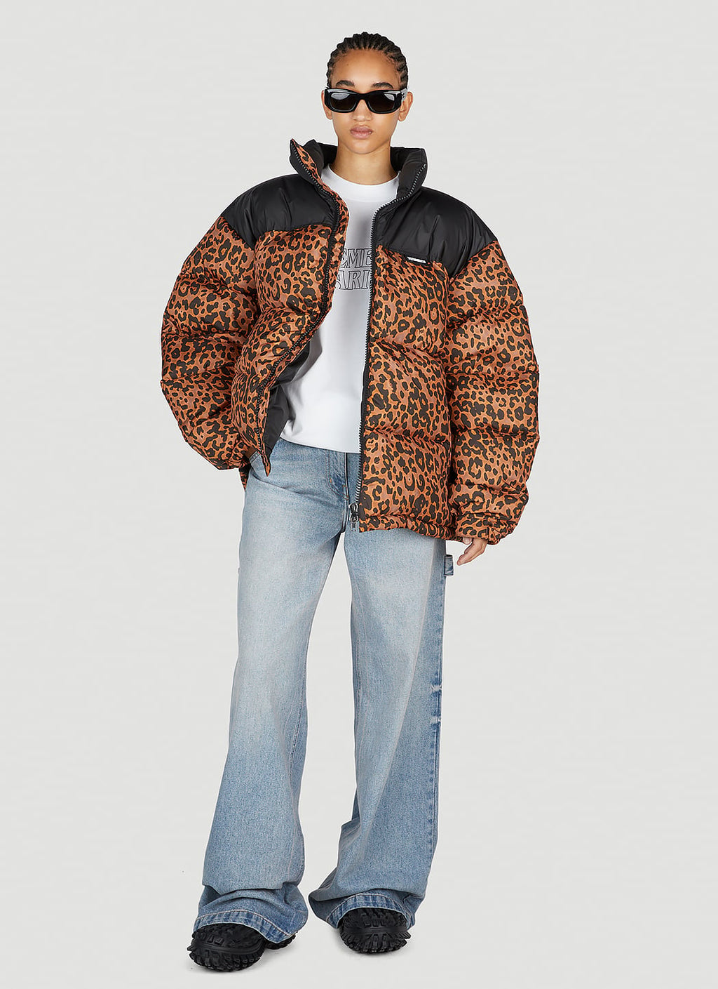 Vetements Women Leopard Print Puffer Jacket