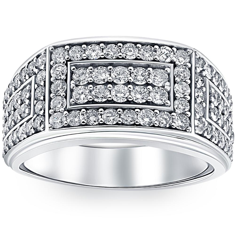 2Ct Men's Diamond Ring in 14k Gold Lab Grown
