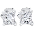 1ct Princess Cut Real Diamond Studs 14K White Gold