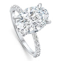 Certified 4.55Ct Oval Diamond Side Halo Engagement Ring 14k White Gold Lab Grown Size: 7