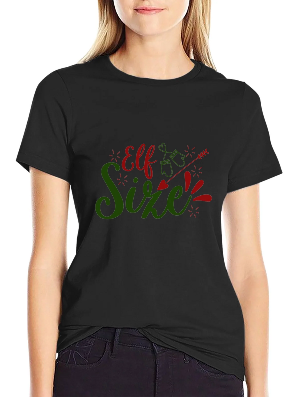 Elf Size Christmas T-Shirt - Holiday Fun!