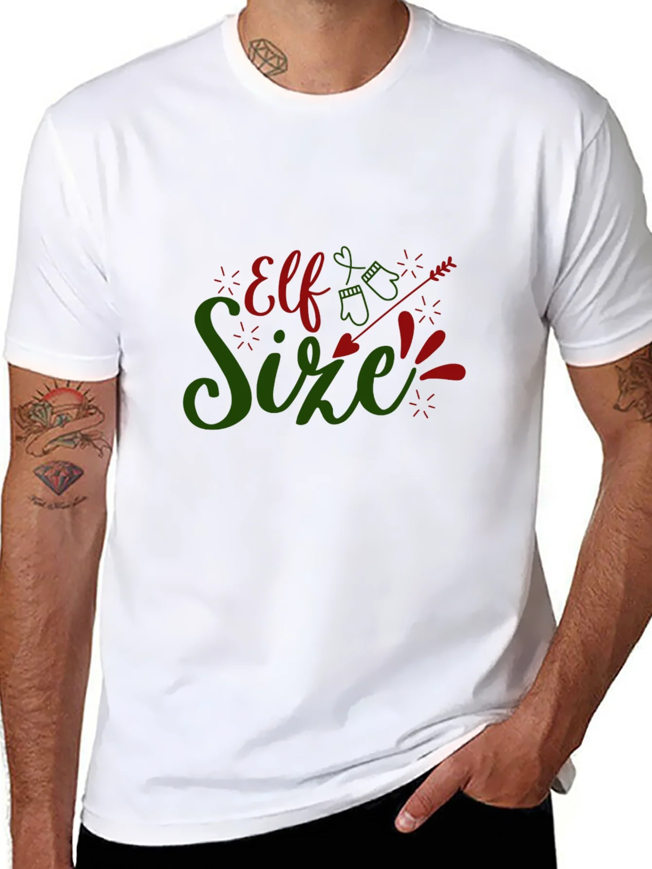 Elf Size Christmas T-Shirt - Holiday Fun!