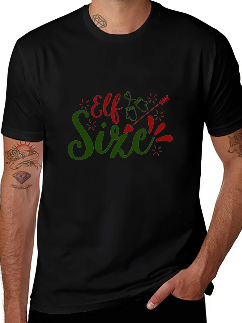 Elf Size Christmas T-Shirt - Holiday Fun!