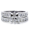 1ct Diamond Engagement Matching Wedding Ring Setting 14K White Gold Size Selectable