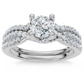 1ct Infinity Diamond Engagement Wedding Ring Set 14K White Gold Size Selectable