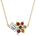 4Ct Diamond & Sapphire Pendant 14k Yellow Gold 18" Necklace Lab Grown Size: 18