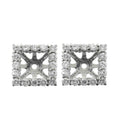 1 1/4ct Princess Cut Diamond Halo Earring Jackets 14K White Gold (up to 6mm)