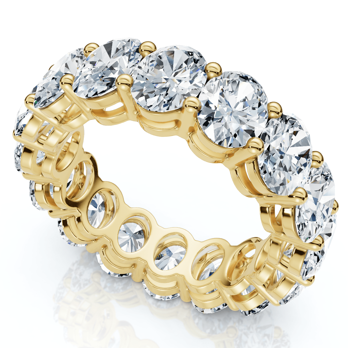 7Ct Oval Diamond Eternity Ring 14k Gold or Platinum Lab Grown