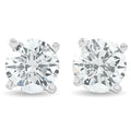 1 1/4Ct Round Brilliant Cut Natural Diamond Studs in 14K Gold Basket Setting