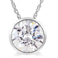 1 Ct Solitaire Lab Grown Diamond Pendant Necklace in 14k White or Yellow Gold