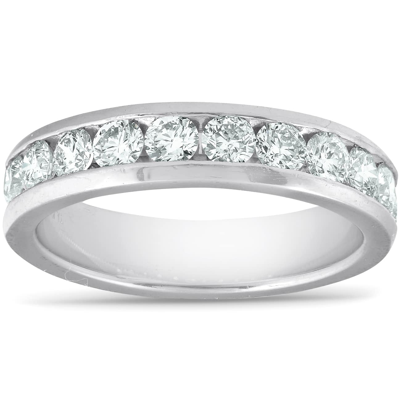 1ct Lab Grown Diamond Wedding Ring Platinum Channel Set Eco Friendly Size Selectable