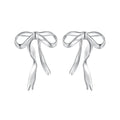 Whispering Ribbon Bow Stud Earrings