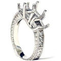1/5ct Diamond Princess Cut Hand Engraved Mounting 14K Size Selectable