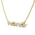 Diamond Script Mama Pendant Gold Necklace 1 1/2" Wide Lab Grown