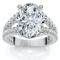 Certified 3 1/2Ct Maribel Oval Diamond Engagement Ring 14k Gold or Pt Lab Grown