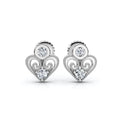 Diamond Heart Studs 14k White, Yellow, or Rose Gold Lab Grown Women's Earrings