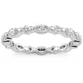 1Ct Marquise & Round Diamond Eternity Wedding Stackable Ring 14k Gold Lab Grown