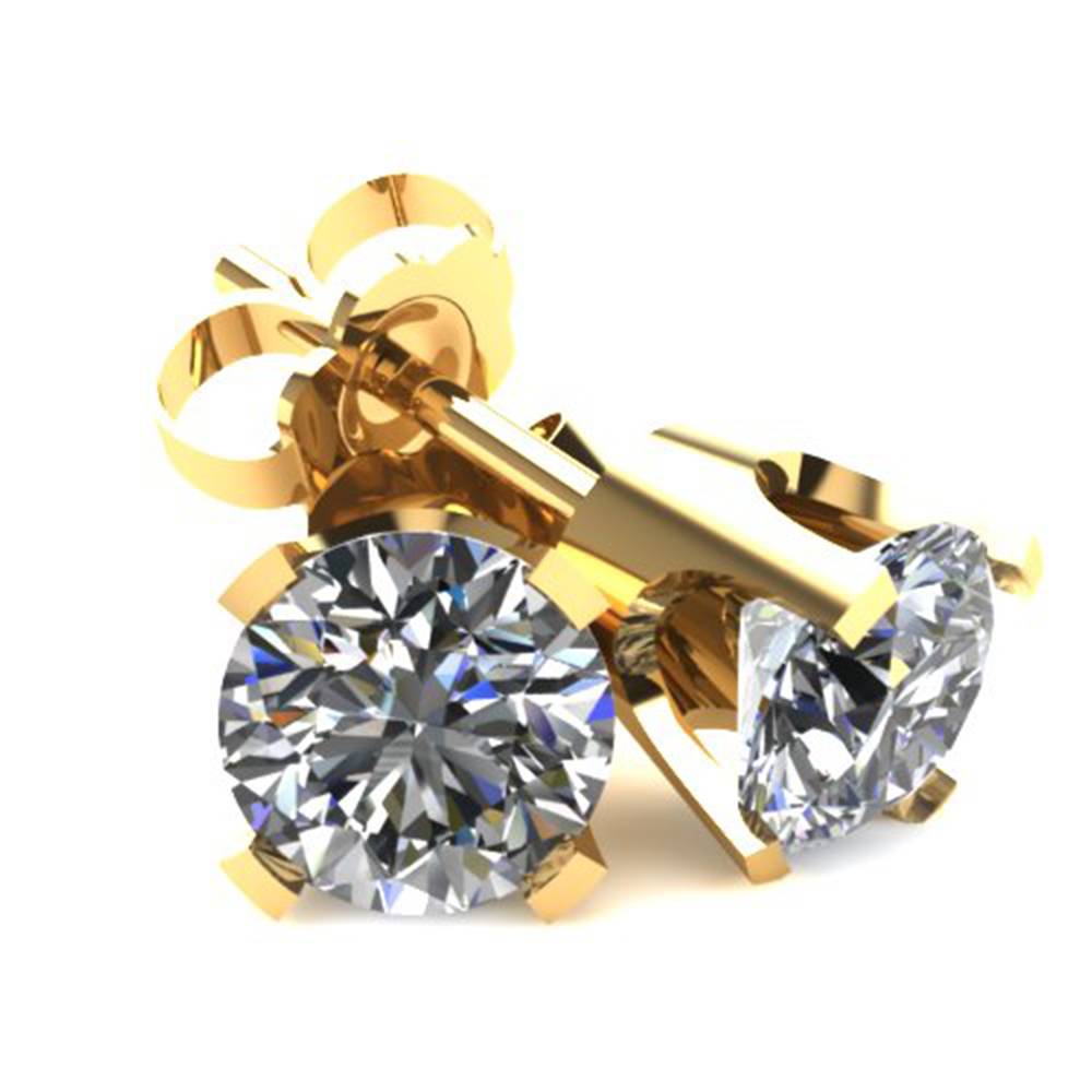.85Ct Round Brilliant Cut Natural Diamond Stud Earrings in 14K Gold Classic Setting