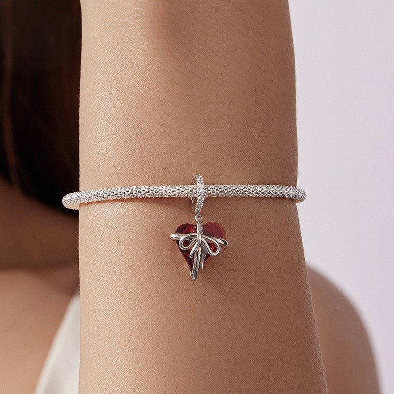 Wrapped Heart Love Knot Dangle Charm