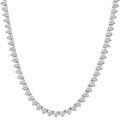 26Ct Diamond Tennis Necklace 3-Prong 14k White Gold 18" Lab Grown