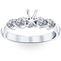 1/2ct Diamond Semi Mount Engagement Ring 14K White Gold Round Setting Size Selectable
