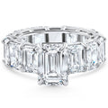 Certified 15.44Ct Emerald Cut Diamond Engagement Ring 14k Gold Lab Grown Size: 6