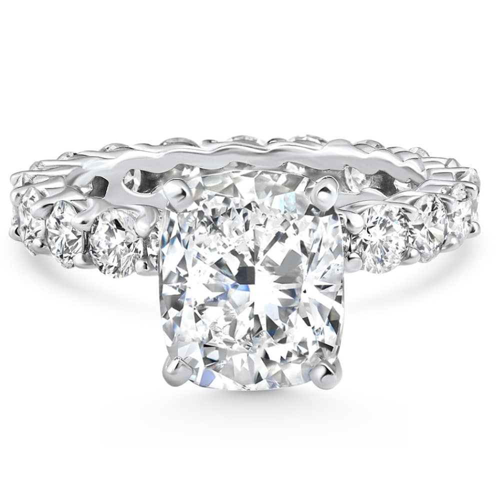 Certified 7.90Ct Cushion Diamond Engagement Eternity Ring Gold Lab Grown Size: 7