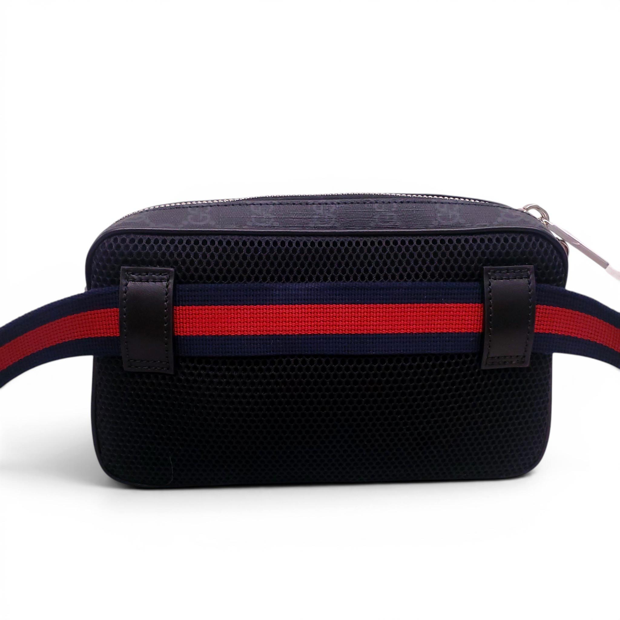 GUCCI BLACK MONOGRAM BELT BAG