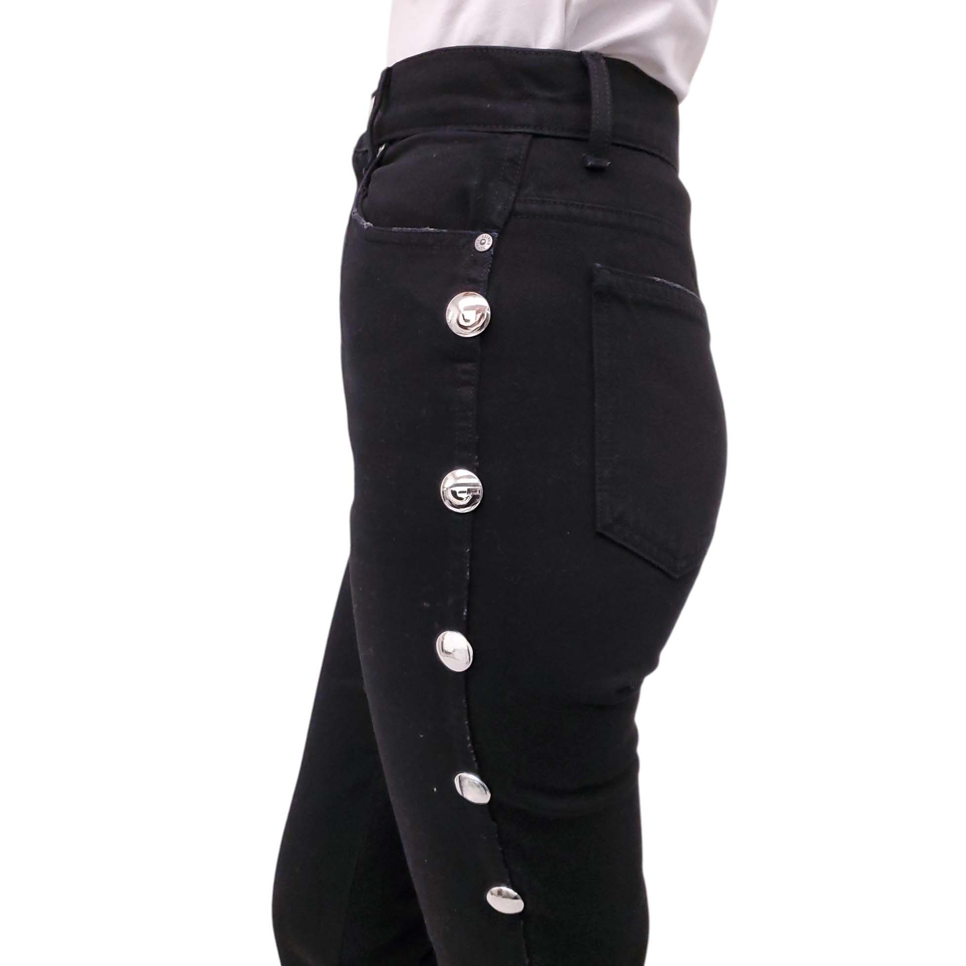 KHAITE BLACK DANIELLE STUDDED JEANS - SIZE 26