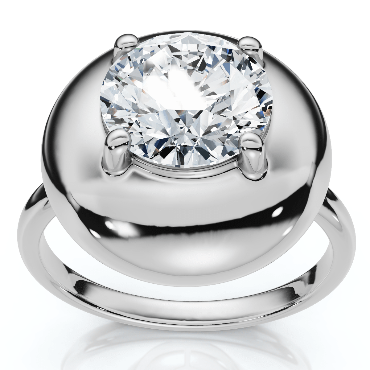 2Ct Diamond Bezel Stackable Button Engagement Ring Lab Grown