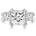 Certified 5.10Ct Princess Cut Diamond Engagement Ring 14k White Gold Lab Grown Size: 6