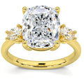 Certified 6Ct Cushion Cut 3-Stone Diamond Engagement Ring 14k Gold Lab Grown