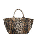 Ganni Women Xxl Leopard Logo Tote Bag