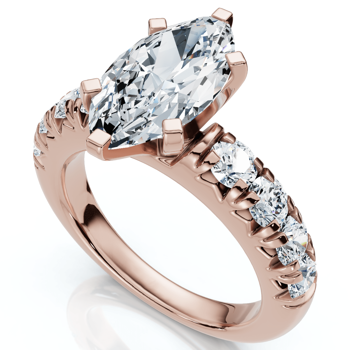 Certified 2.80Ct Marquise Diamond Engagement Ring Gold Lab Grown