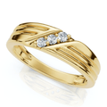 Mens 14k Yellow Gold Diamond Wedding Anniversary Ring Size Selectable