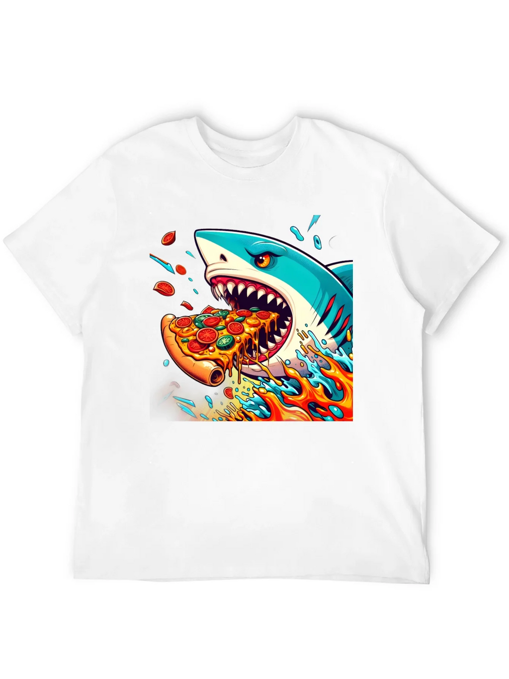 Shark Pizza Black T-Shirt: Jawsome Taste!