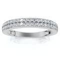 1/4Ct Pave Double Row Wedding Ring Stackable Band 10k Gold Lab Grown