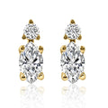 3/8ct Marquise Natural Diamond Studs 14K Yellow Gold