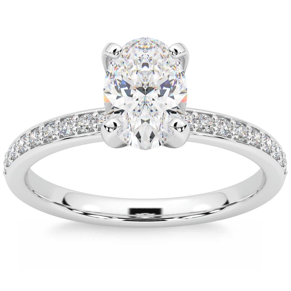 Certified 2 1/4Ct Oval Diamond Engagement Ring 14k Gold Lab Grown