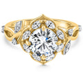 Certified 2.53Ct Diamond Engagement Vine Petal Ring 14k Yellow Gold Lab Grown Size: 7