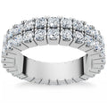 2ct Double Row Diamond Eternity Ring 14K White Gold Size Selectable