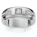 1/4 Ct Diamond Mens Wedding Band High Polished 7mm Ring