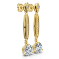 1 5/8Ct Drop Dangle Earrings 14k Gold Lab Grown