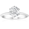 1ct Round Enhanced Diamond Solitaire Engagement Ring 14K White Gold Size Selectable
