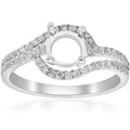 3/8ct Diamond Engagement Ring Setting 18K White Gold Size: 6