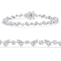 3.43Ct 14k White Gold Natural Real Diamond Pear Frame Tennis Bracelet 7" Women's